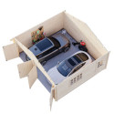 Garage double en bois brut 29,3m² Roger - madriers 44mm - porte en bois - Palmako