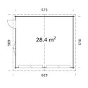 Garage double en bois brut 29,3m² Roger - madriers 44mm - porte sectionnelle - Palmako