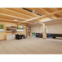 Garage double en bois brut 29,3m² Roger - madriers 44mm - porte sectionnelle - Palmako