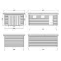 Garage en bois brut 19,8m² Rasmus - madriers 44mm - porte en bois - Palmako