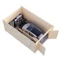 Garage en bois brut 19,8m² Rasmus - madriers 44mm - porte en bois - Palmako