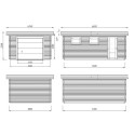 Garage en bois brut 19,8m² Rasmus - madriers 44mm - porte sectionnelle - Palmako