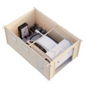 Garage en bois brut 19,8m² Rasmus - madriers 44mm - porte sectionnelle - Palmako