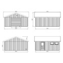 Garage en bois brut 32,08m² Andre - panneaux 18mm - porte sectionnelle - Palmako