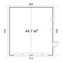 Garage double en bois brut 49,14m² Andre - panneaux 18mm - porte sectionnelle - Palmako