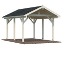 Carport en bois brut 11,7m² Robert - 1 voiture - Palmako