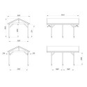 Carport en bois brut 11,7m² Robert - 1 voiture - Palmako