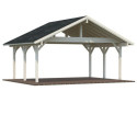 Carport en bois brut 20,6m² Robert - 2 voitures - Palmako