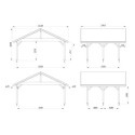 Carport en bois brut 20,6m² Robert - 2 voitures - Palmako
