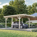 Carport en bois brut 11,7m² Karl - 1 voiture - Palmako