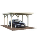 Carport en bois brut 11,7m² Karl - 1 voiture - Palmako