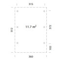 Carport en bois brut 11,7m² Karl - 1 voiture - Palmako