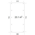 Carport en bois brut 23,1m² Karl - 1 voiture - Palmako