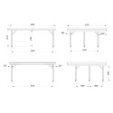 Carport en bois brut 20,6m² Karl - 2 voitures - Palmako