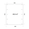 Carport en bois brut 40,6m² Karl - 2 voitures - Palmako