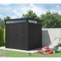 Abri de jardin en acier galvanisé Kosto 5,29m² gris foncé + kit d'ancrage - X-Métal