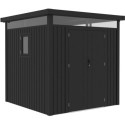 Abri de jardin en acier galvanisé Kosto 5,29m² gris foncé + kit d'ancrage - X-Métal