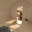 Sauna tonneau Anita - 2 à 4 places - bois massif 42mm - poêle inclus - Palmako