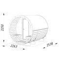 Sauna tonneau Anita - 2 à 4 places - bois massif 42mm - façade vitrée - poêle inclus - Palmako