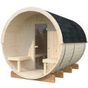 Sauna tonneau Anita - 4 à 6 places - bois massif 42mm - poêle inclus - Palmako