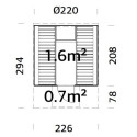 Sauna tonneau Anita - 4 à 6 places - bois massif 42mm - poêle inclus - Palmako