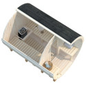 Sauna tonneau Anita - 4 à 6 places - bois massif 42mm - poêle inclus - Palmako