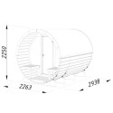 Sauna tonneau Anita - 4 à 6 places - bois massif 42mm - façade vitrée - poêle inclus - Palmako