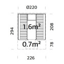 Sauna tonneau Anita - 4 à 6 places - bois massif 42mm - façade vitrée - poêle inclus - Palmako