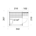 Sauna Sanna - 2 à 4 places - bois massif 44mm - poêle inclus - Palmako
