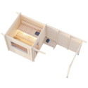 Sauna Sanna avec terrasse 5,9m² - 2 à 4 places - bois massif 44mm - poêle inclus - Palmako