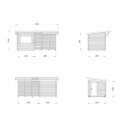 Sauna Sanna avec terrasse 5,9m² - 2 à 4 places - bois massif 44mm - poêle inclus - Palmako