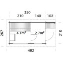 Sauna Sanna avec vestibule - 2 à 4 places - bois massif 44mm - poêle inclus - Palmako