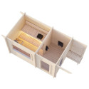Sauna Sanna avec vestibule - 2 à 4 places - bois massif 44mm - poêle inclus - Palmako