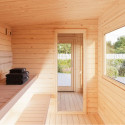 Sauna Sanna avec vestibule - 2 à 4 places - bois massif 44mm - poêle inclus - Palmako