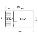 Sauna Sanna avec grand vestibule - 2 à 4 places - bois massif 44mm - poêle inclus - Palmako
