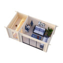 Sauna Sanna avec grand vestibule en double vitrage - 2 à 4 places - bois massif 44mm - poêle inclus - Palmako
