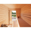 Sauna Sanna avec grand vestibule en double vitrage - 2 à 4 places - bois massif 44mm - poêle inclus - Palmako