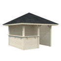 Pavillon de jardin en bois brut 9m² Bianca - madriers 28mm - Palmako