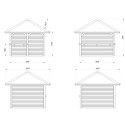 Pavillon de jardin en bois brut 9m² Bianca - madriers 28mm - Palmako