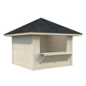 Stand de vente en bois brut 9m² Bianca - madriers 28mm - Palmako