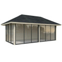 Pavillon de jardin en bois brut 17,64m² Bianca - madriers 28mm - Palmako