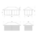 Pavillon de jardin en bois brut 17,64m² Bianca - madriers 28mm - Palmako