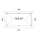 Pavillon de jardin en bois brut 17,64m² Bianca - madriers 28mm - Palmako