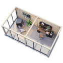 Pavillon de jardin en bois brut 17,64m² Bianca - madriers 28mm - Palmako