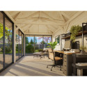 Pavillon de jardin en bois brut 17,64m² Bianca - madriers 28mm - Palmako