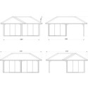Pavillon de jardin en bois brut 34,6m² Bianca - madriers 28mm - petite terrasse - Palmako