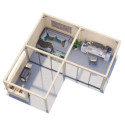 Pavillon de jardin en bois brut 34,6m² Bianca - madriers 28mm - petite terrasse - Palmako