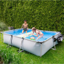 Piscine hors sol rectangulaire Soft Grey 300x200x65cm avec pompe filtrante – Exit Toys