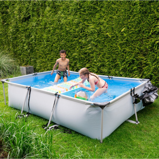 Piscine hors sol rectangulaire Soft Grey 300x200x65cm avec pompe filtrante – Exit Toys
