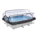 Piscine hors sol rectangulaire Soft Grey 300x200x65cm avec pompe filtrante et dôme – Exit Toys